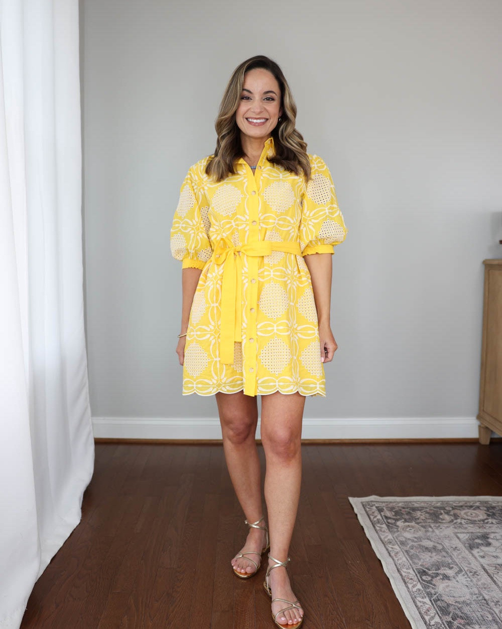Petite-friendly outfits on sale at Anthropologie! Use code Anthro20 for 20% off a regular price purchase of $100+.

Outfit 1:
Yellow dress (Anthropologie): petite xxs
Gold sandals (Sam Edelman): tts

Outfit 2:
Printed green dress (Anthropologie): xxs
Gold sandals (Sam Edelman): tts

Outfit 3:
Pink Striped Top (Anthropologie): xxs
Linen pants (LOFT): petite xxs (27.5” inseam)
White t-shirt (Walmart): xxs
Straw bag (Sezane)
Sandals (Sam Edelman): tts 

Outfit 4:
Dress (Anthropologie): xxs - standard
Shoes (Sam Edelman): true to size

My measurements for reference: I’m 4’10” and 105lbs. My bust, waist, and hip measurement is 32”, 24”, and 36”.

#LTKSeasonal #LTKPetite #LTKSaleAlert