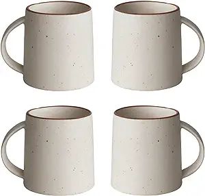 Creative Co-Op Speckled Stoneware, Set of 4, Ivory and Brown Mug | Amazon (US)