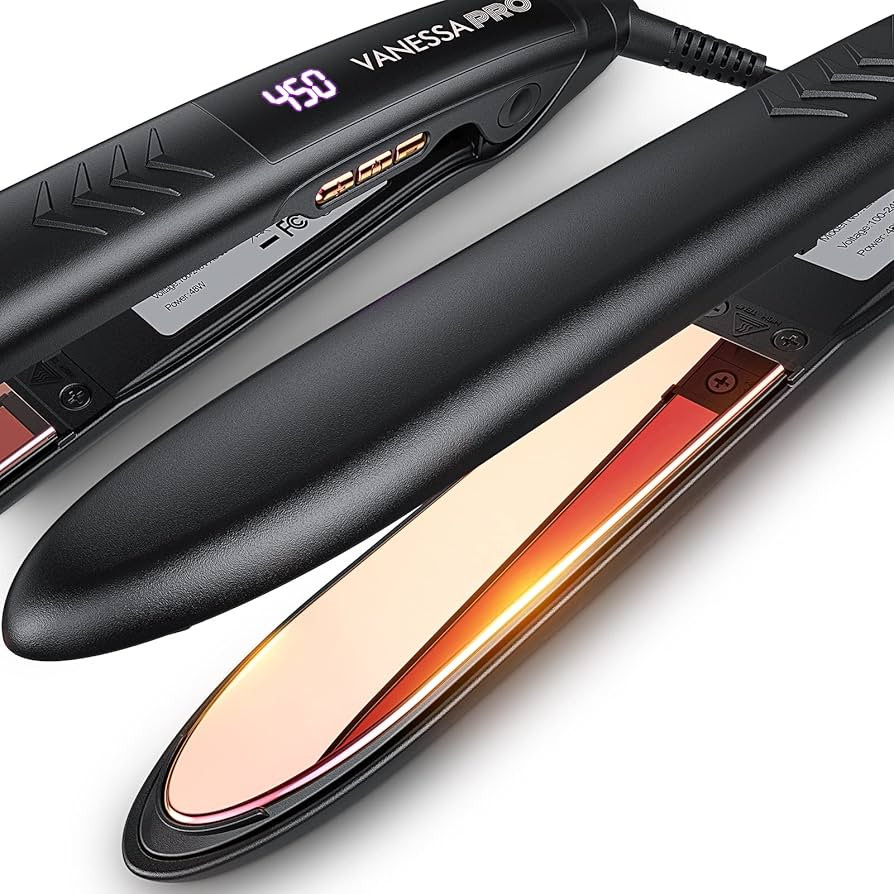 VANESSA PRO Flat Iron Hair Straightener, 100% Pure Titanium Flat Iron for One Pass to Achieve a S... | Amazon (US)