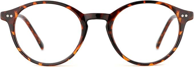 TIJN Blue Light Blocking Glasses Men Women Vintage Thick Round Rim Frame Eyeglasses | Amazon (US)