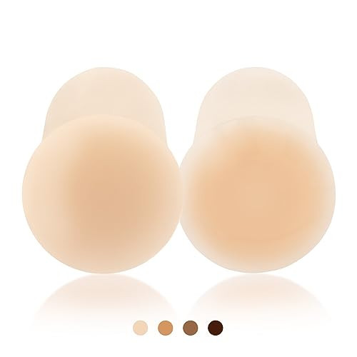 Niidor Nipple Covers Stickers Nipple Pasties Lift Adhesive Nipple Coverings for Women Silicone Invisible Breast Petals Thin Crème | Amazon (US)