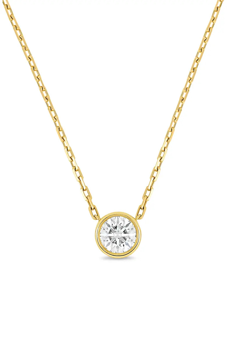 Monaco Bezel Set Solitaire Diamond Pendant Necklace (Women) | Nordstrom | Nordstrom