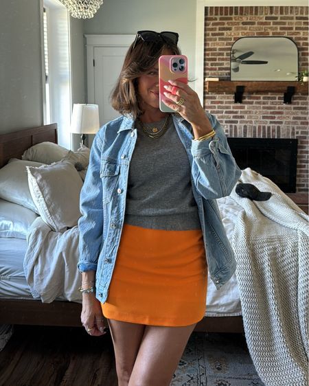 My fave skort finally comes in a new super fun bright color I’m so happy! I’m in size XS it’s true to size! In XS denim jacket and small sweater AFSHORTS for extra 15% off sale! @abercrombie #abercrombiepartner

#LTKsalealert #LTKfindsunder100 #LTKfindsunder50