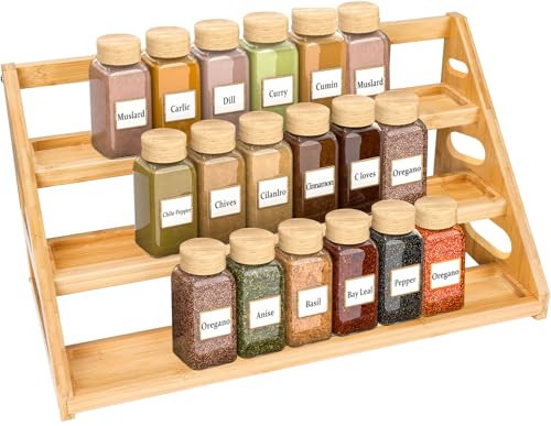 Banlilus Spice Rack - Bamboo Spice Rack Organization for Cabinet/Countertop | Amazon (US)
