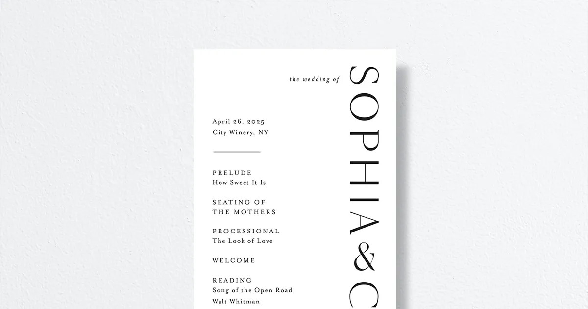 Timeless Elegance Wedding Programs | The Knot 