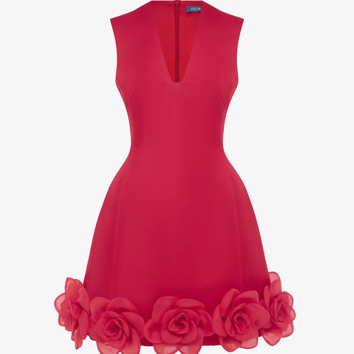 Bree V Neck Mini Dress - Scarlet | LEO LIN US
