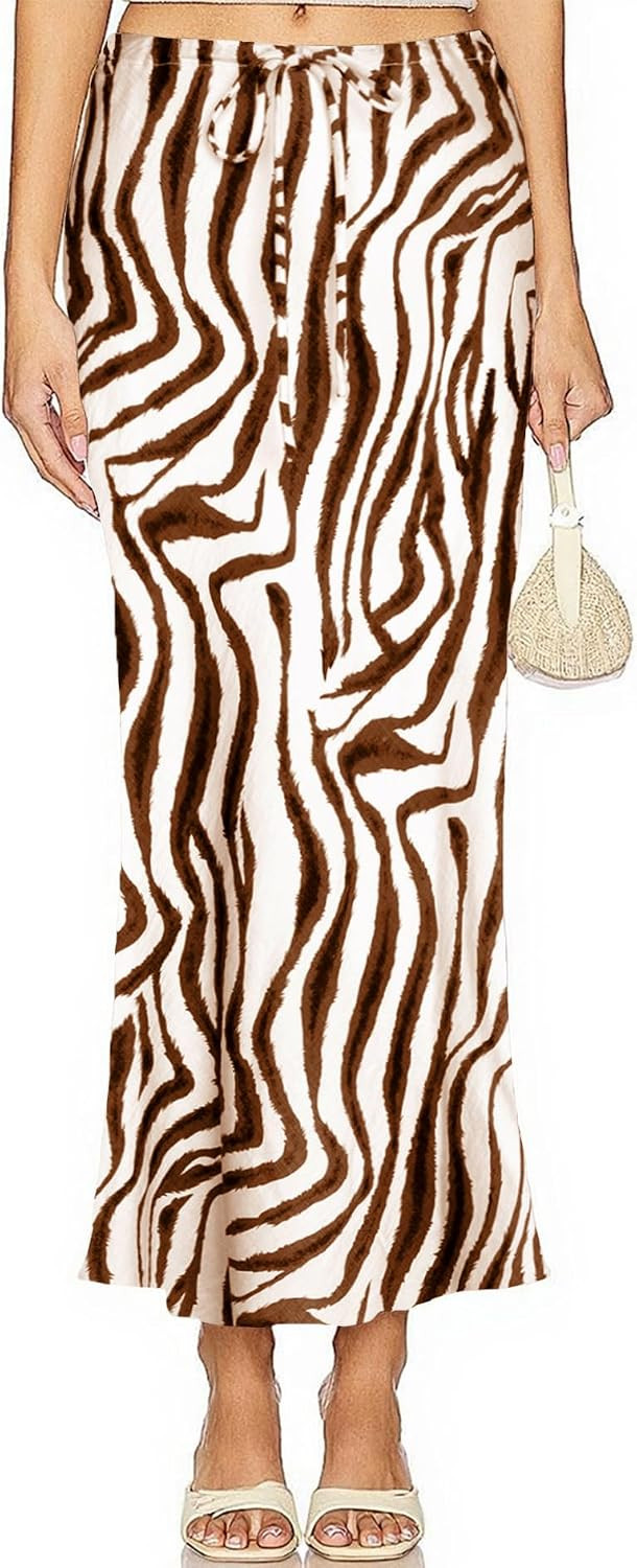 Linen Maxi Skirts with Lining Drawstring Flowy Flared White Long Skirts for Women | Amazon (US)