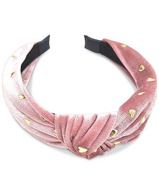 INC International Concepts Gold-Tone Heart Studded Knotted Faux-Suede Headband, Created for Macy'... | Macys (US)