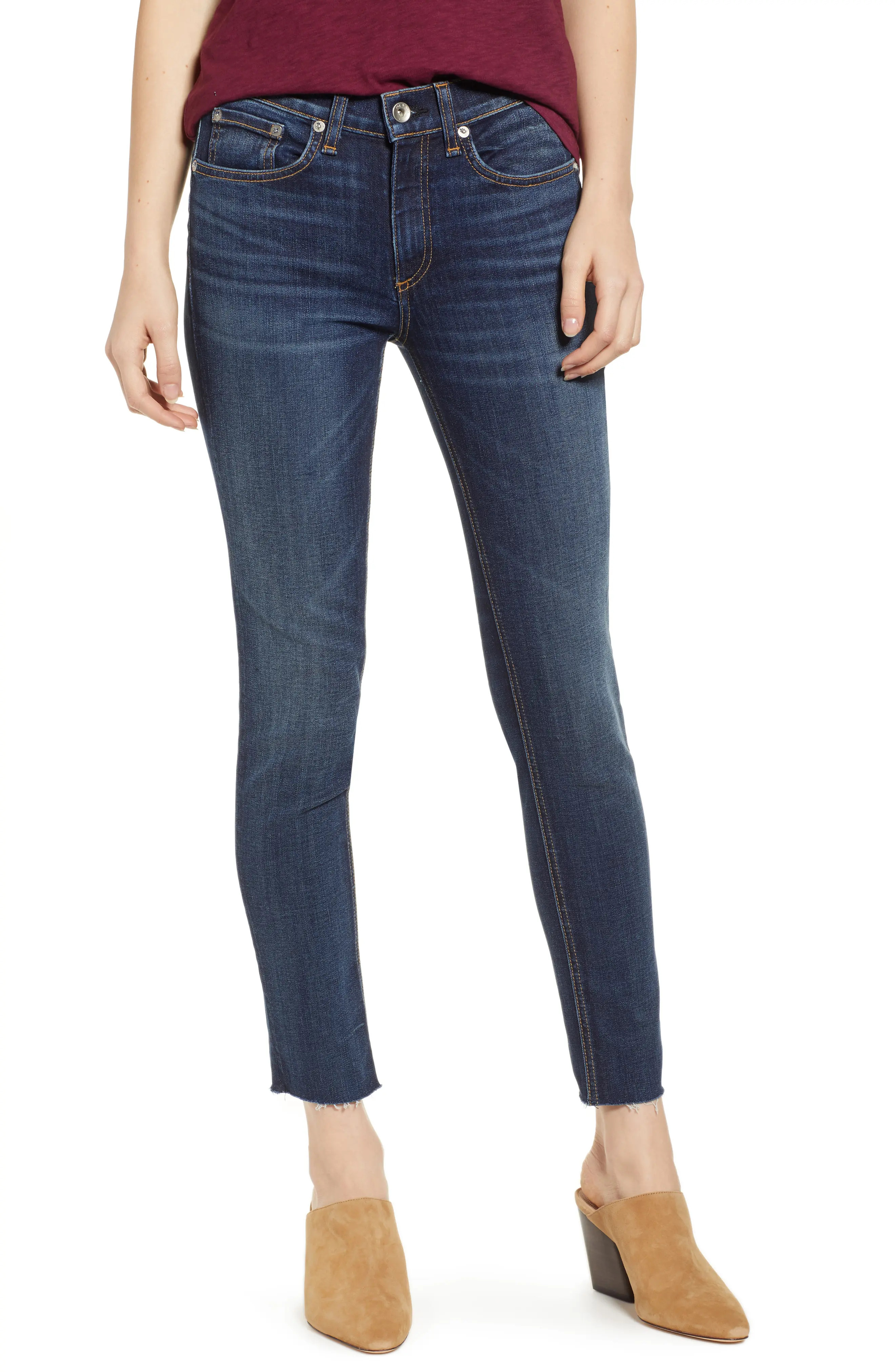 rag & bone/JEAN Raw Hem Ankle Skinny Jeans (Franklin) | Nordstrom