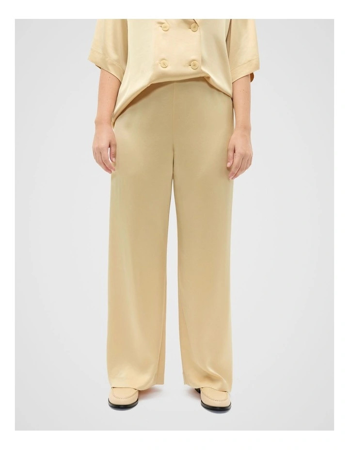 Seed HeritageSatin Wide Leg Pant in Marzipan | Myer