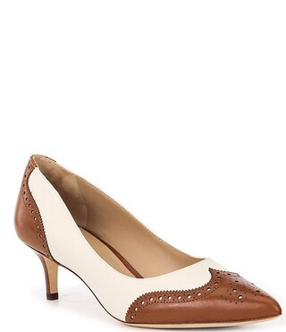 Lauren Ralph Lauren Adrienne Leather Pointed Toe Wingtip Oxford Pumps | Dillard's | Dillard's