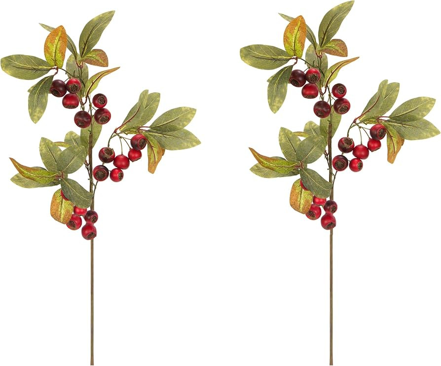 Admired By Nature Artificial Autumn Flowers Spray with Faux Loquat Fruit 29" Set of 2 - for Fall ... | Amazon (US)