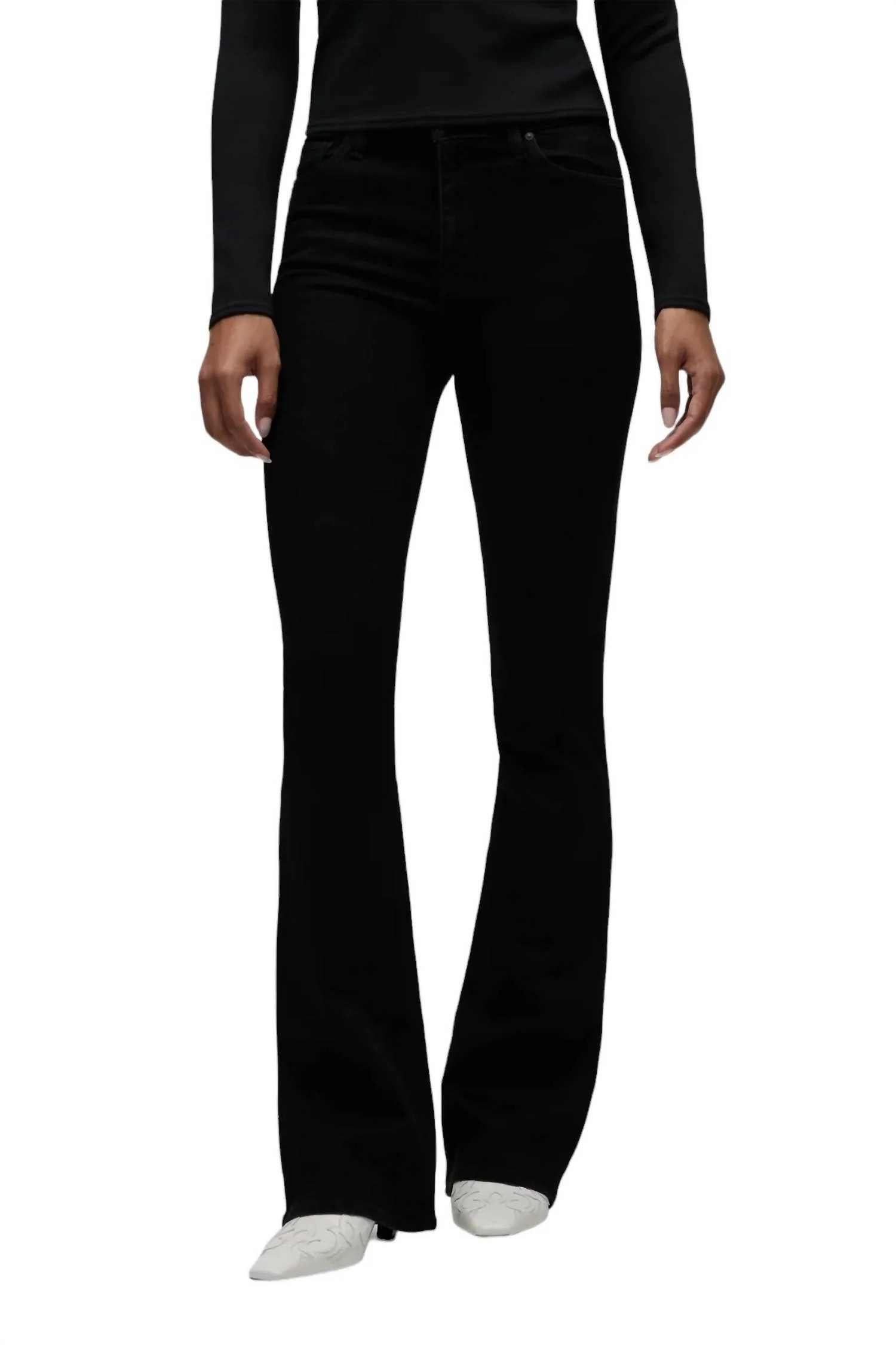 Barbara High Rise Bootcut Jean In Black | Shop Simon