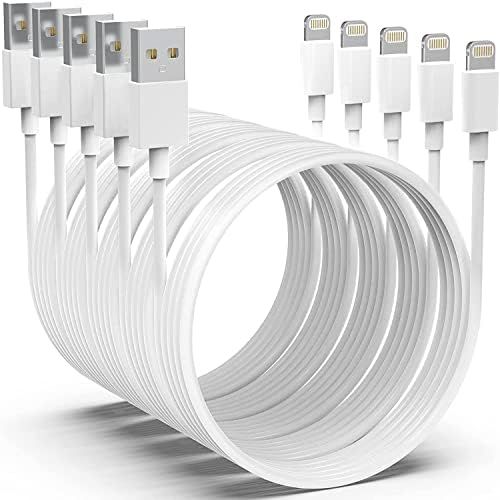[Apple MFi Certified] 5pack[6/6/6/10/10FT] iPhone Charger Long Lightning Cable Fast Charging High Sp | Amazon (US)