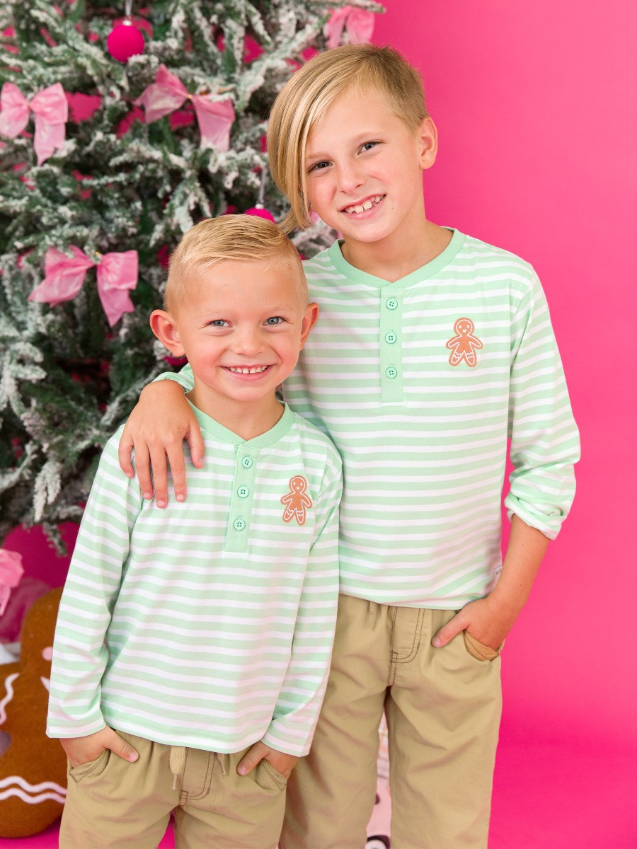 Knit Long Sleeve Henley Tee | RuffleButts / RuggedButts