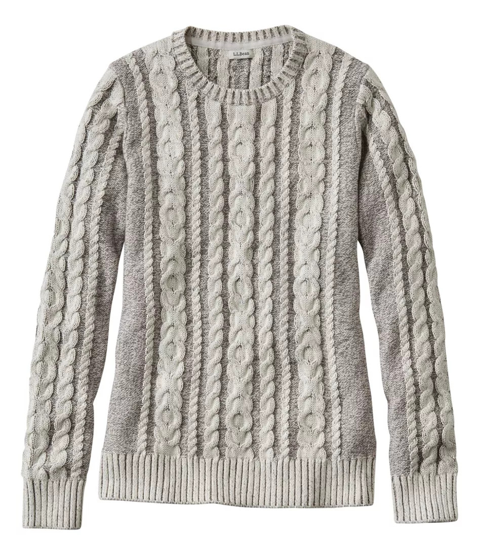 Women's Double L Sweater Mixed-Cable Pullover, Crewneck Plaited | L.L. Bean