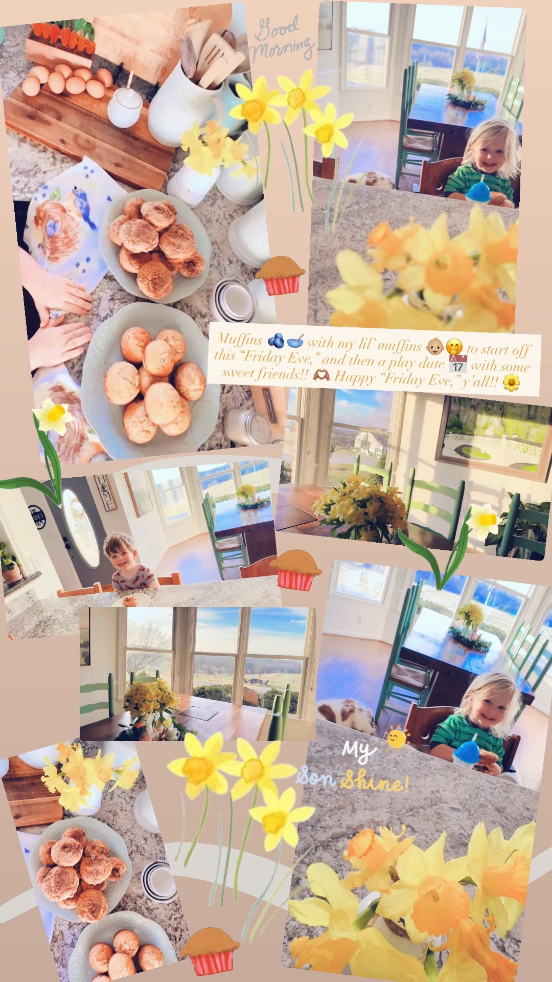 Muffins 🫐🥣 with my lil’ muffins 👶🏼🤭 to start off this “Friday Eve,” and then a play date 📅 with some sweet friends!! 🫶🏽 Happy “Friday Eve,” y’all!! 🌼