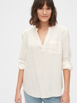 Gauzy Popover Shirt in Cotton | Gap (US)