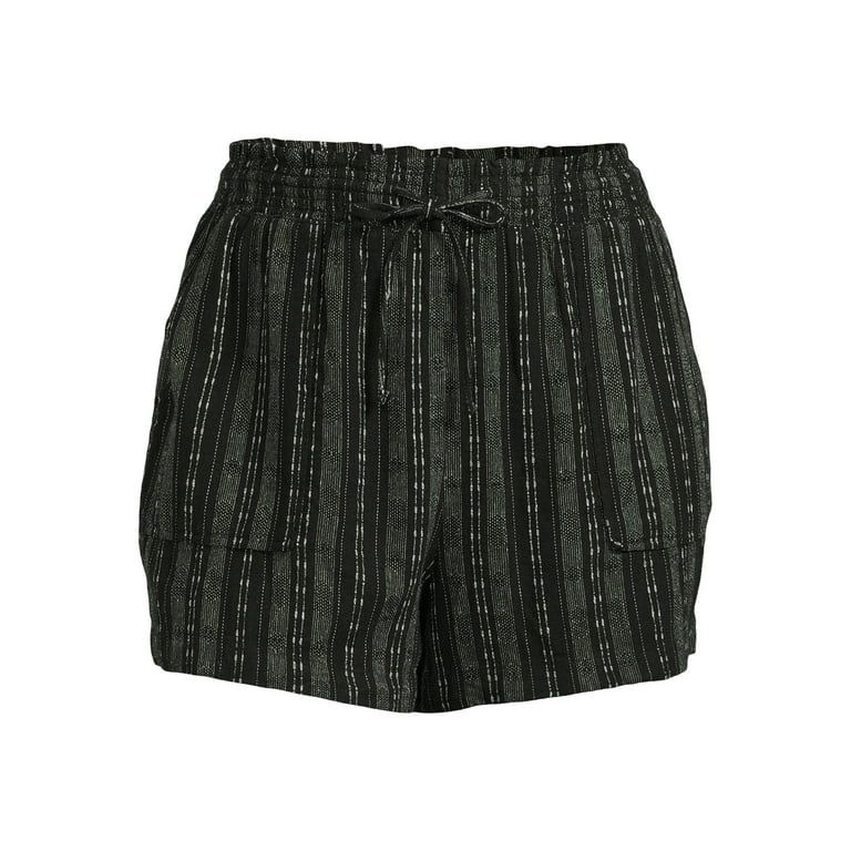 Time and Tru Women's Linen Blend Shorts with Smocked Waist, Sizes XS-XXXL | Walmart (US)