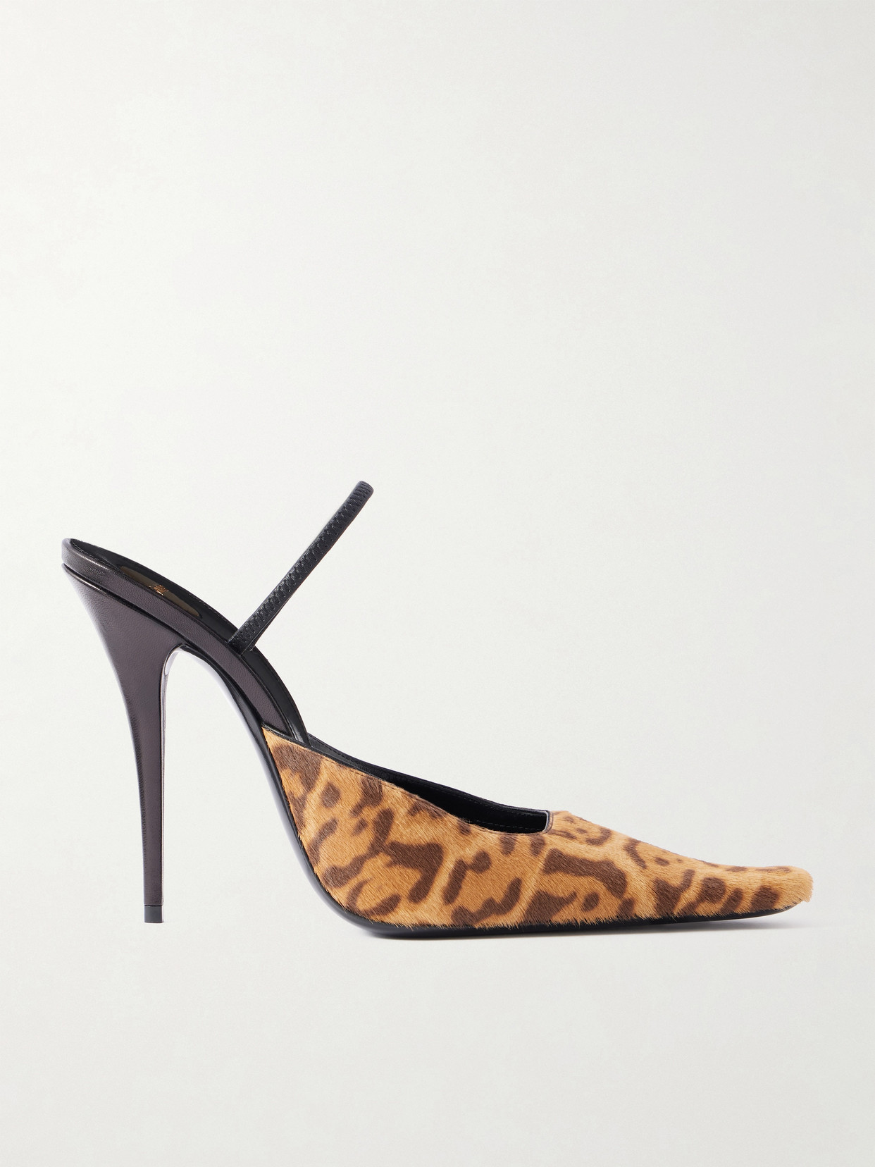 SAINT LAURENT - Tuileries Leather-trimmed Leopard-print Calf Hair Mules - Animal Print | NET-A-PORTER (US)