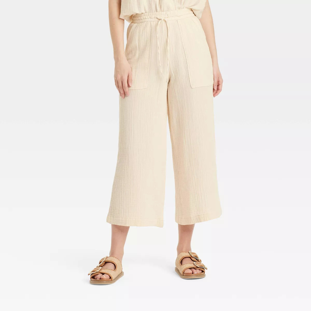 Women's High-Rise Gauze Wide Leg Pull-On Pants - Universal Thread™ | Target