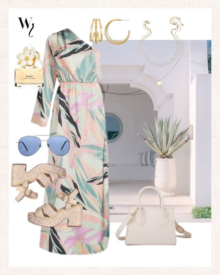 Walmart vacation outfit idea one shoulder maxi 

#LTKstyletip #LTKfindsunder50 #LTKtravel