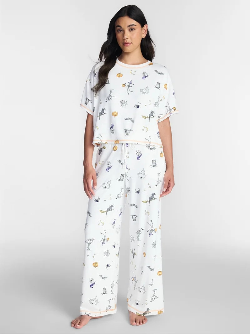 Halloween and Fall Women's Hacci Knit Sleep Pants from Way to Celebrate, 29.5" Inseam, Sizes XS-3... | Walmart (US)