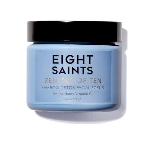 Eight Saints Zen Out Of Ten Bamboo Detox Face Scrub Exfoliator, Natural and Organic Daily Exfoliating Facial Scrub With Bamboo Fibers to Unclog Pores, Blackheads, Blemishes, and Dull Skin, 2 Ounces | Amazon (US)