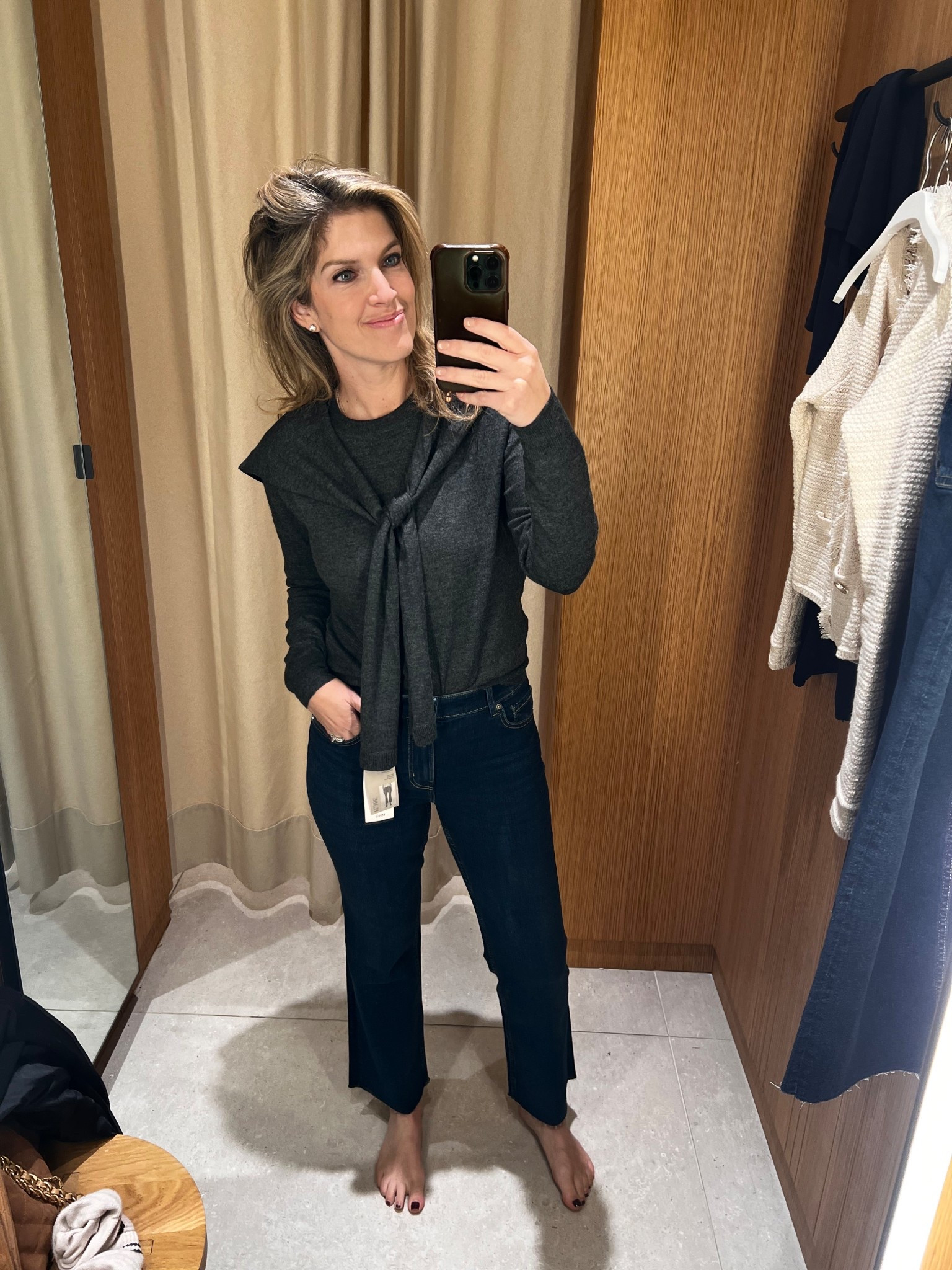 Loving this sweater and jeans from Mango! The sweater comes with the tie attached so chic!

#LTKWorkwear #LTKFindsUnder100 #LTKSeasonal