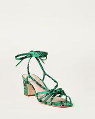 Libby Knotted Wrap Sandal Green | Loeffler Randall