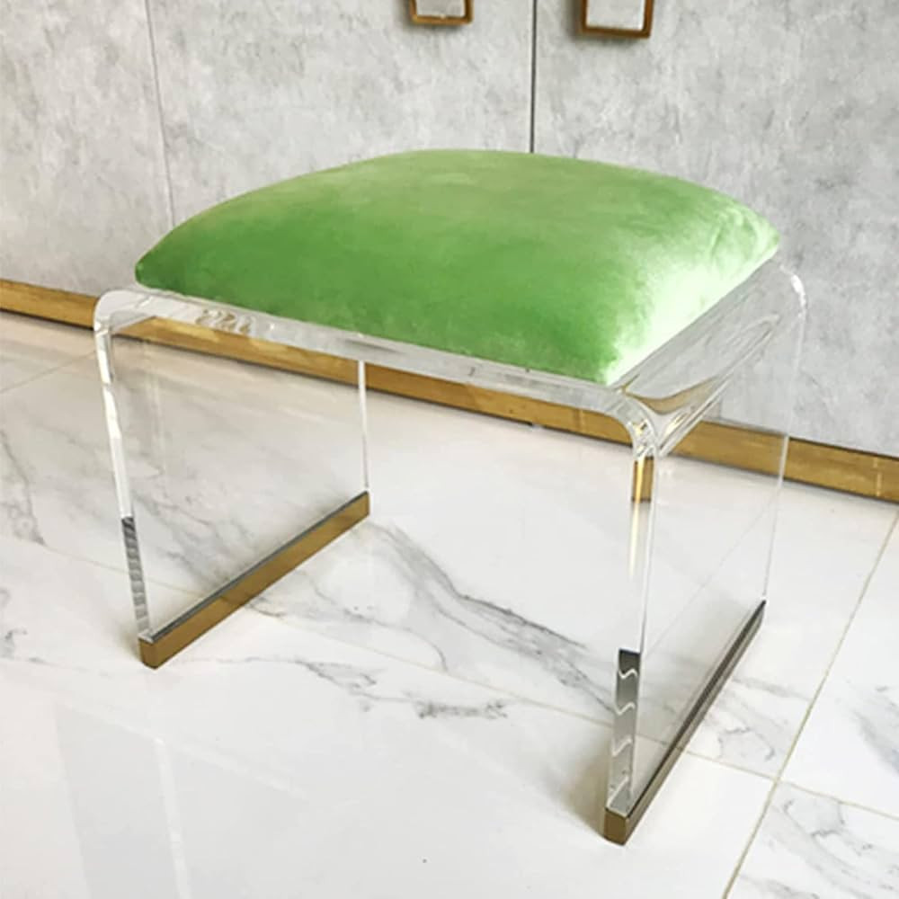 Acrylic Stool with Velvet Padded Seat,Clear Acrylic Nightstand Square End Table Side Table,Modern... | Amazon (US)
