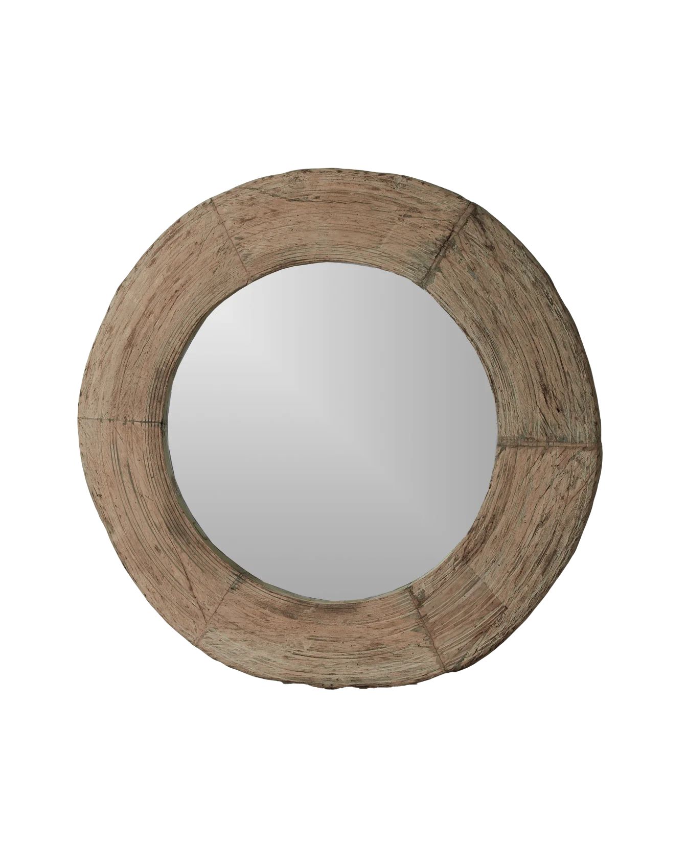 Reclaimed Wheel Mirror - Bleached from India | Olive Ateliers