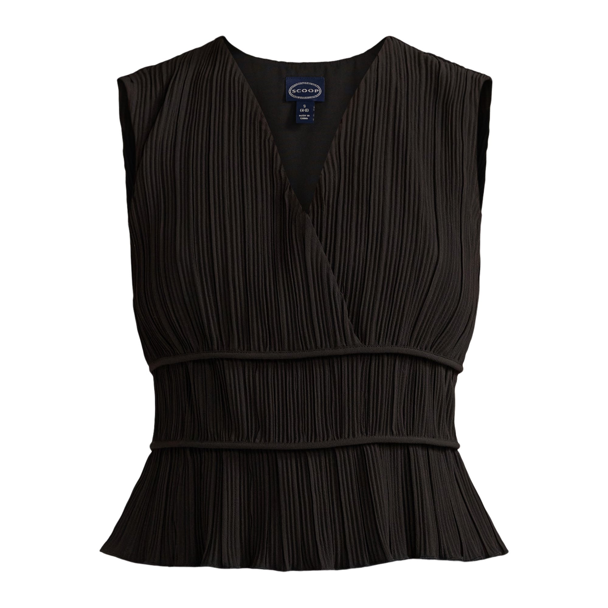 Scoop Women’s Sleeveless Pleated Top, Sizes XS-XXL | Walmart (US)