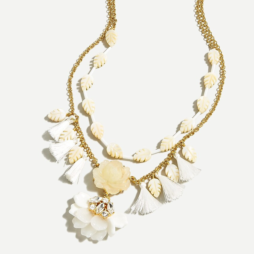 Jungle flora layered tassel necklace | J. Crew US