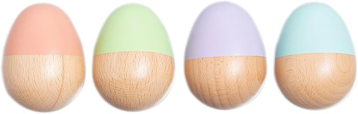 Pearhead Easter Wooden Egg Shakers Baby Toy Set – 4-Piece Montessori Musical Sensory Toy for In... | Amazon (US)