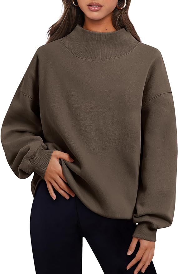 Trendy Queen Womens Oversized Sweatshirts Turtleneck Pullover Long Sleeve Hoodies Tops Fall Outfi... | Amazon (US)
