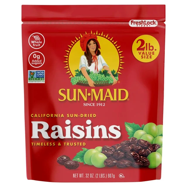 Sun-Maid® California Sun-Dried Raisins 32oz Resealable Stand-Up Bag | Walmart (US)