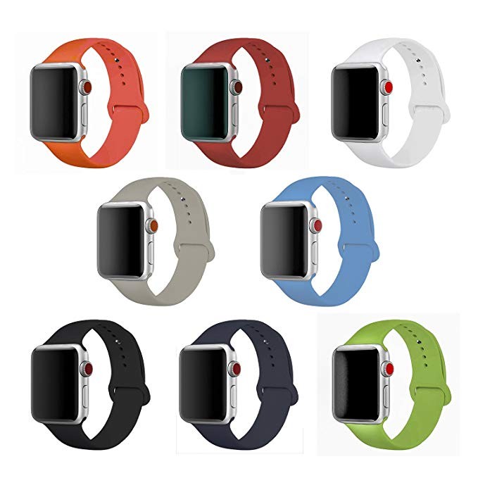 Band for Apple Watch 42mm, Soft Silicone Sport Strap Replacement iWatch Wristband for Apple Watch... | Amazon (US)