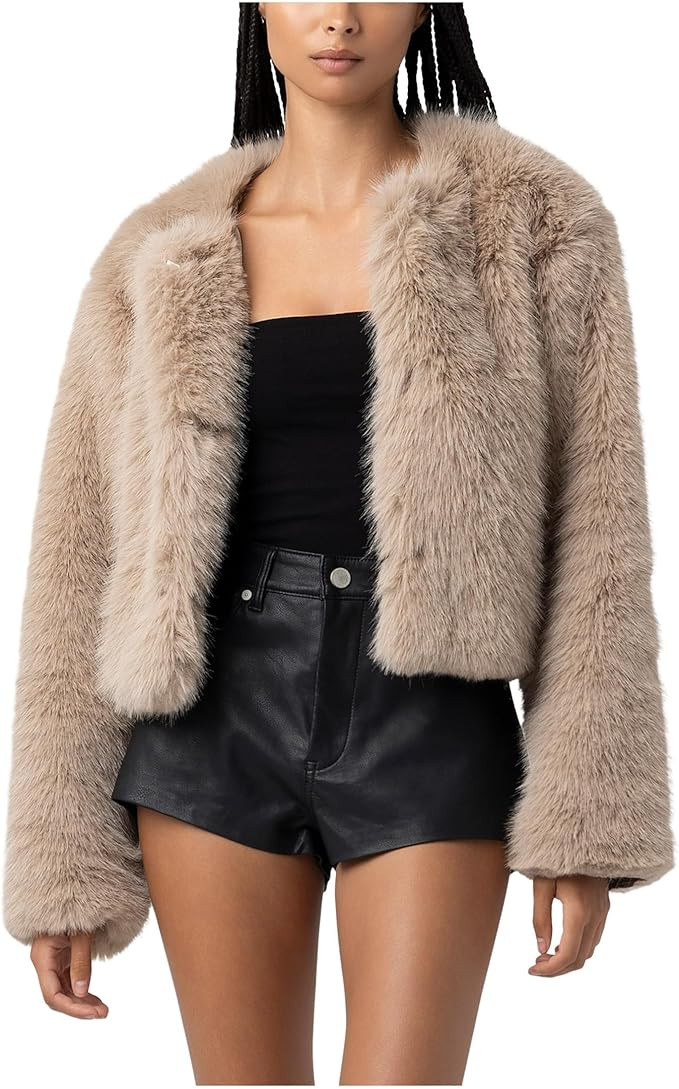 [BLANKNYC] womens Prime Asset Faux Fur Collarless Jacket | Amazon (US)