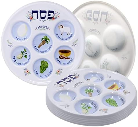 Passover Seder Plate Deluxe Quality Plastic 10" Disposable Plates (10-Pack) | Amazon (US)