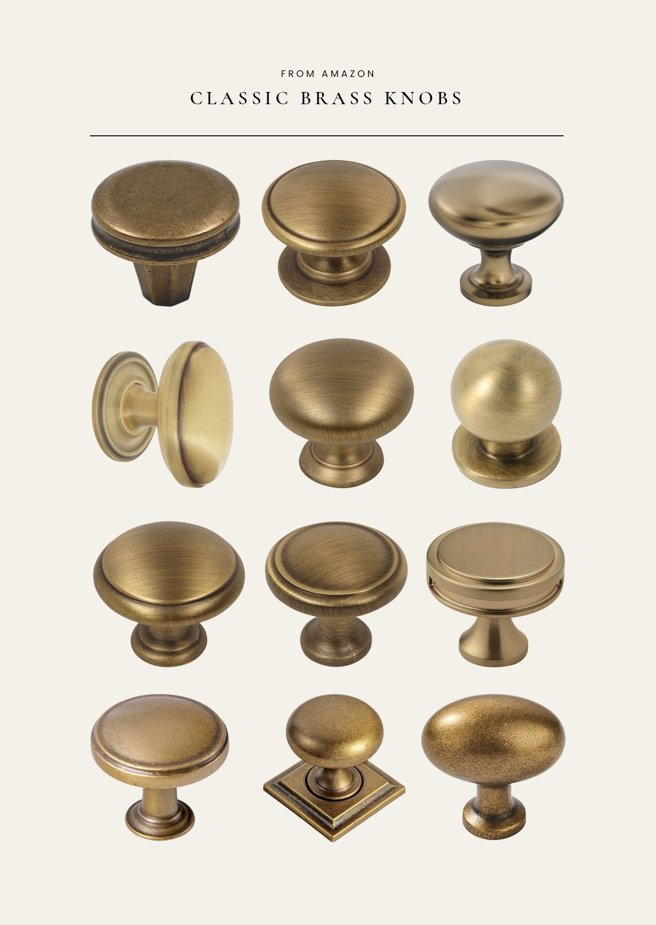 Designed approved brass cabinetry knobs from Amazon- all of these are affordable options. 

#LTKHome #LTKFindsUnder50 #LTKStyleTip