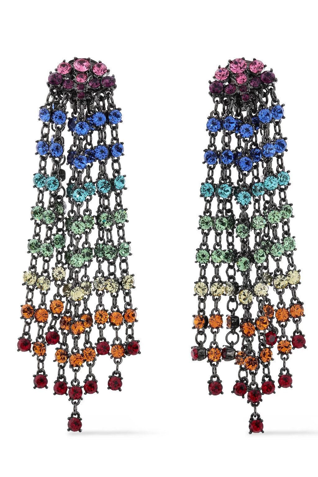 Multicolor Gold-tone crystal clip earrings | Sale up to 70% off | THE OUTNET | OSCAR DE LA RENTA ... | The Outnet (US and CA)