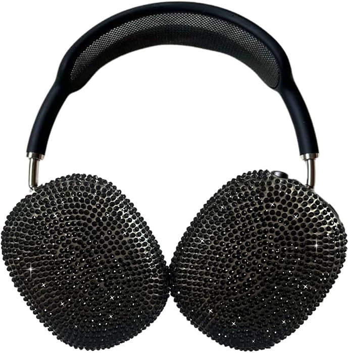 Black Cover for Airpods Max, Bling Rhinestone Apple Headphone Case Sparkling Cute Glitter Airpod ... | Amazon (US)
