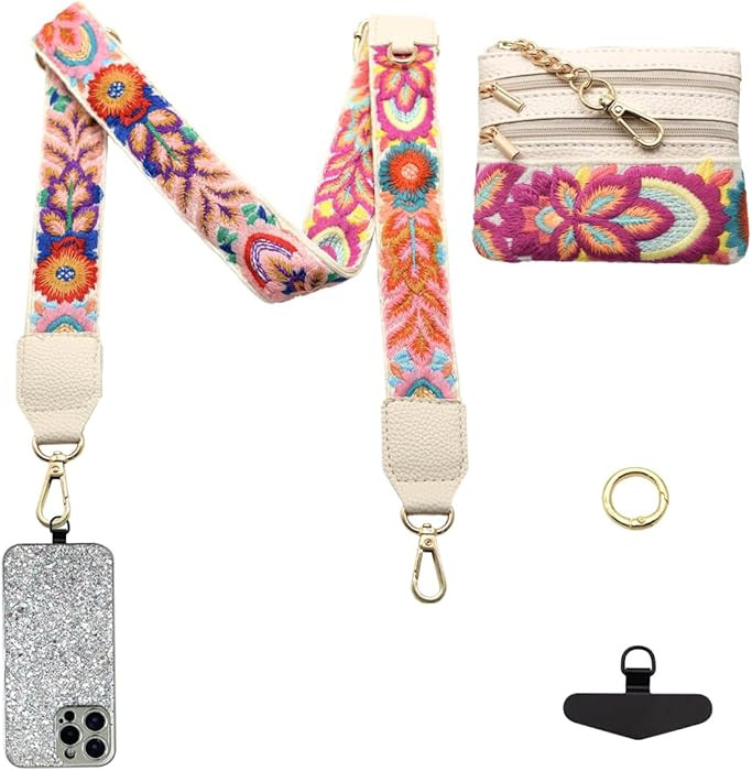 Phone Lanyard Crossbody Strap， Clip And Go Strap for Phone With Wallet，1.5'' Adjustable Cross... | Amazon (US)