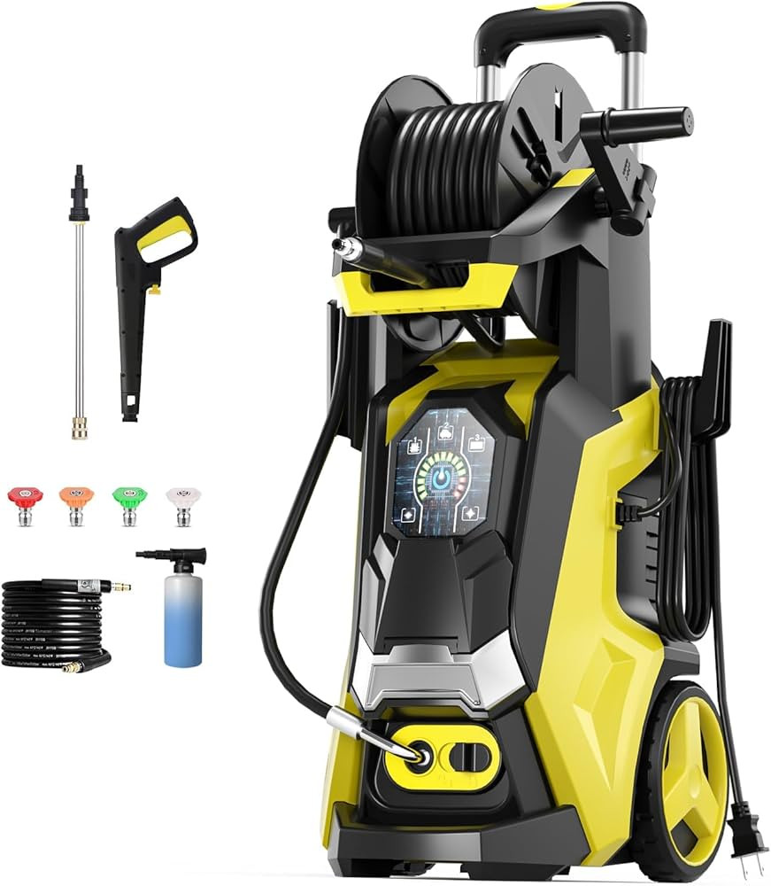 Electric Pressure Washer 5000 PSI 3.3 GPM Power Washer Touch Screen Adjustable Pressure,4 Nozzles... | Amazon (US)