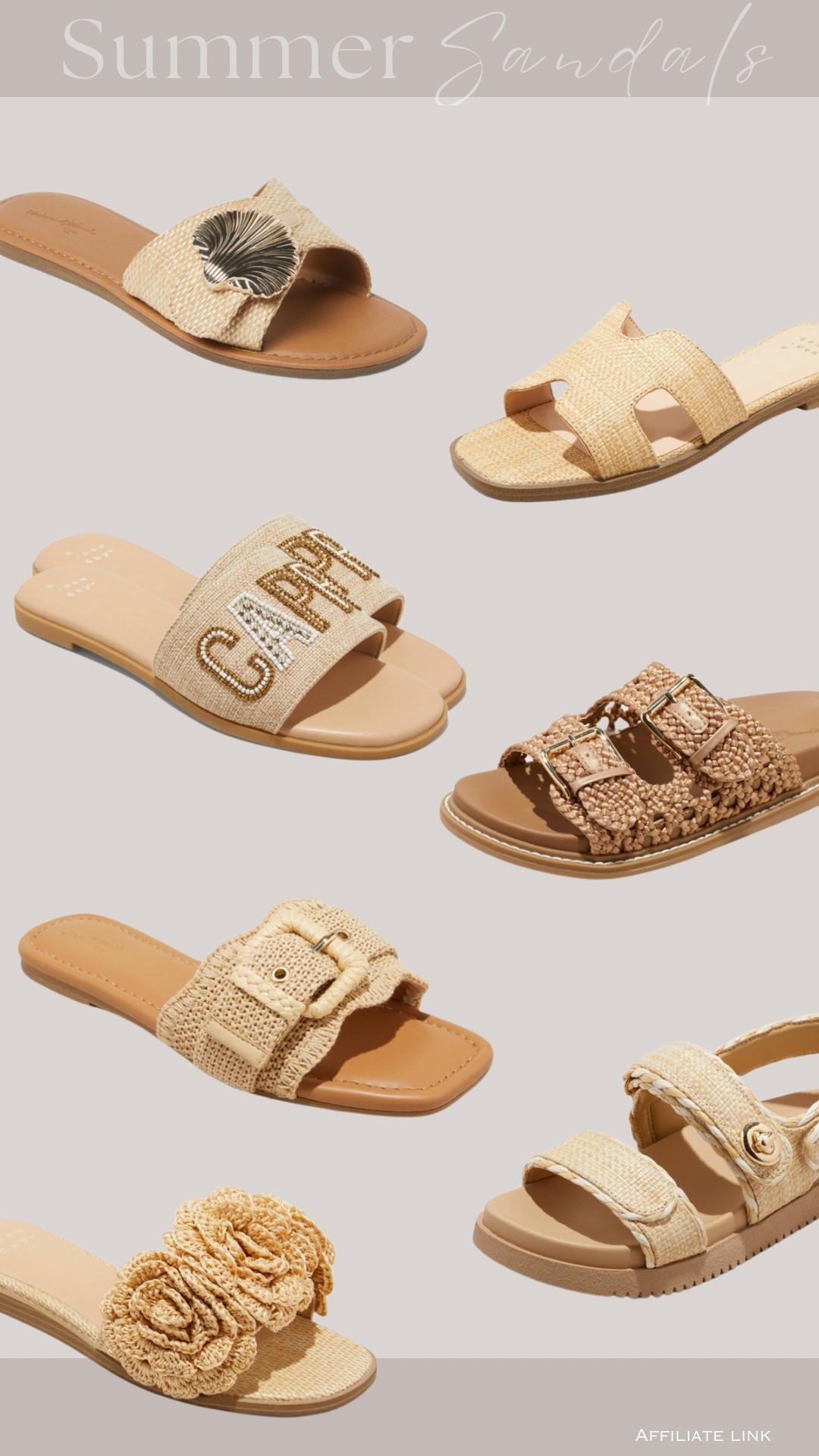 Summer sandals! 🤎☀️

Shell sandals, women’s slides, vacation style, resort style, summer outfit, summer style, straw sandals 



#target 

#LTKSummerEdit #LTKShoeCrush #LTKTravel
