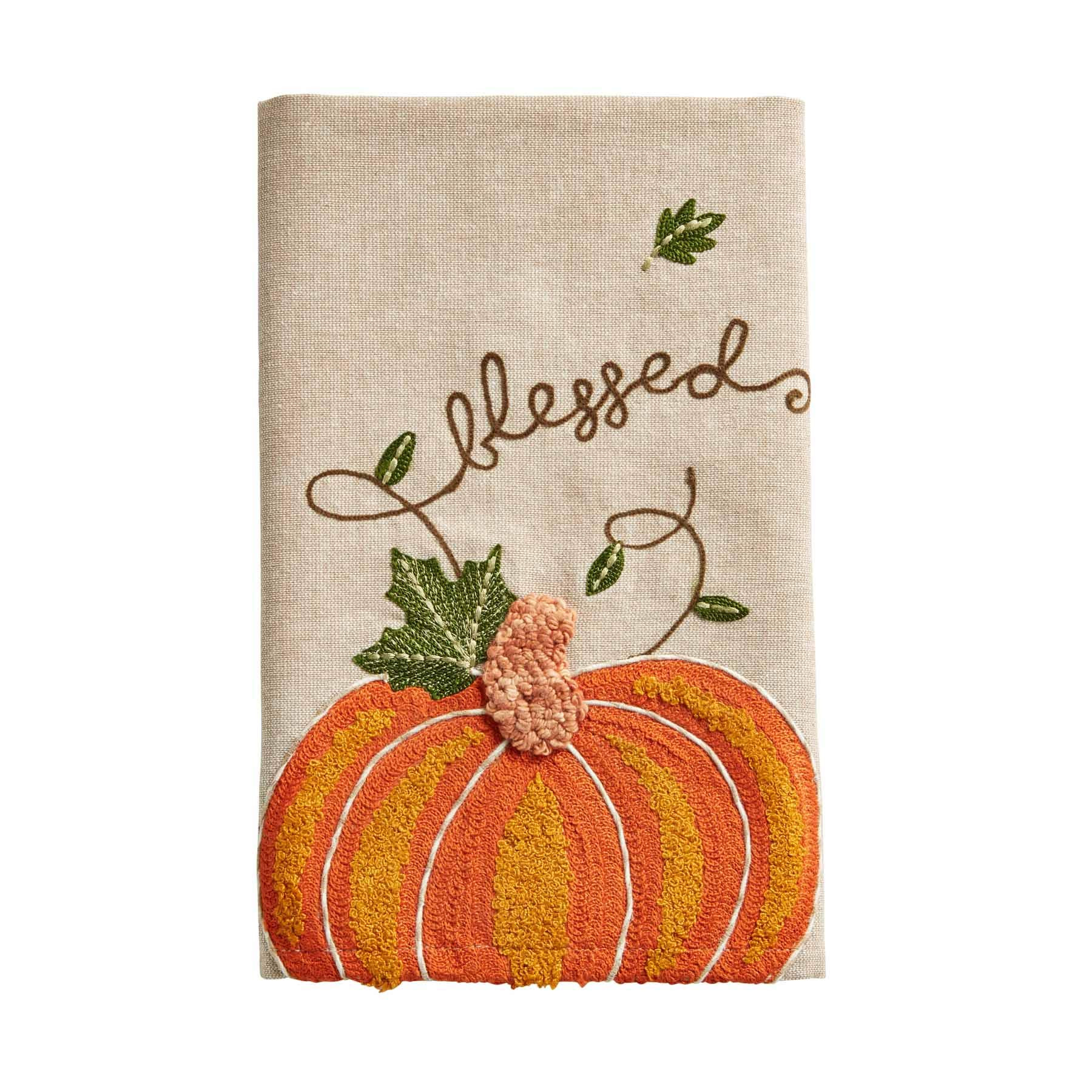 Mud Pie Blessed Embroidered Pumpkin Towel, 21" x 14" | Amazon (US)