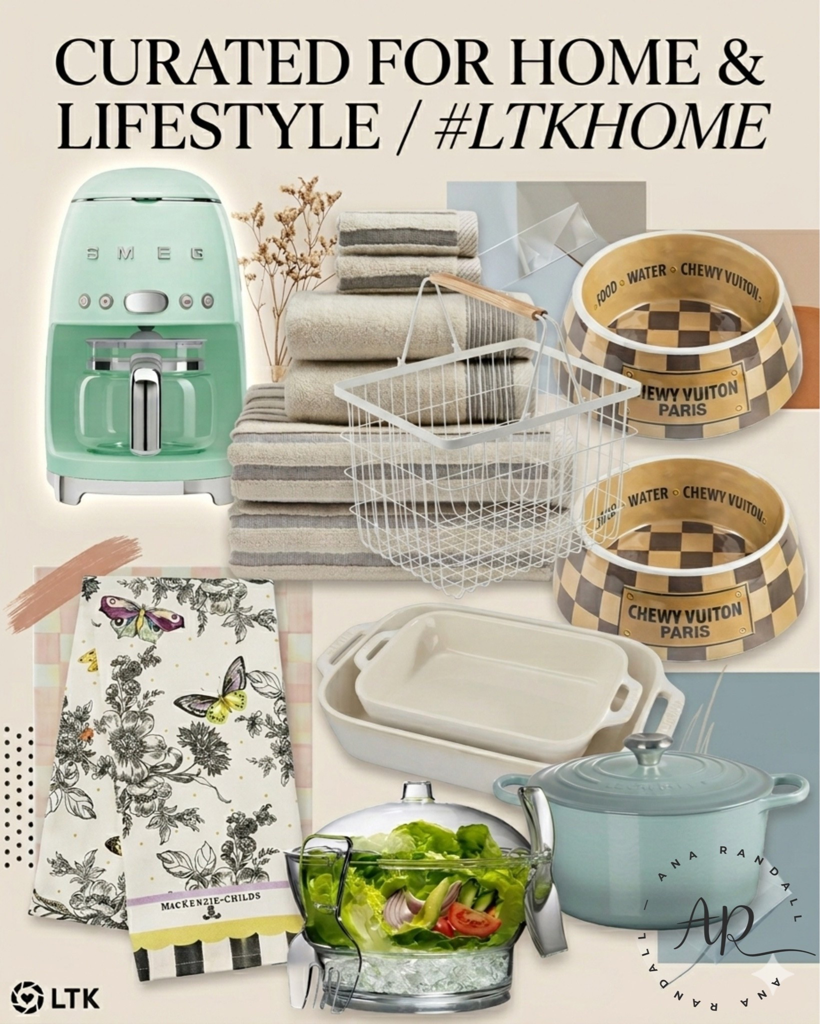 Upgrade your space with these curated essentials that blend functionality with high-end style. From the iconic mint Smeg to that "Chewy Vuiton" bowl your pup definitely needs, these are the pieces making my home feel like a sanctuary lately. ☁️🌿

Why we’re obsessed:
• The Smeg Aesthetic: That pastel green is the ultimate kitchen mood booster.
• Pet Luxury: Because your fur baby deserves a designer dinner, too.
• Hosting Staples: These neutral linens and ceramic dishes are perfect for your next dinner party.

Shop the full collection via the link in my bio! 🛍️

XOXO,
Ana Randall💗

#LTKhome #HomeDecor #AestheticHome #SmegLove #InteriorInspo #KitchenGoals #LuxuryLifestyle #LTKsalealert #HomeRefresh

#LTKhome #LTKsale