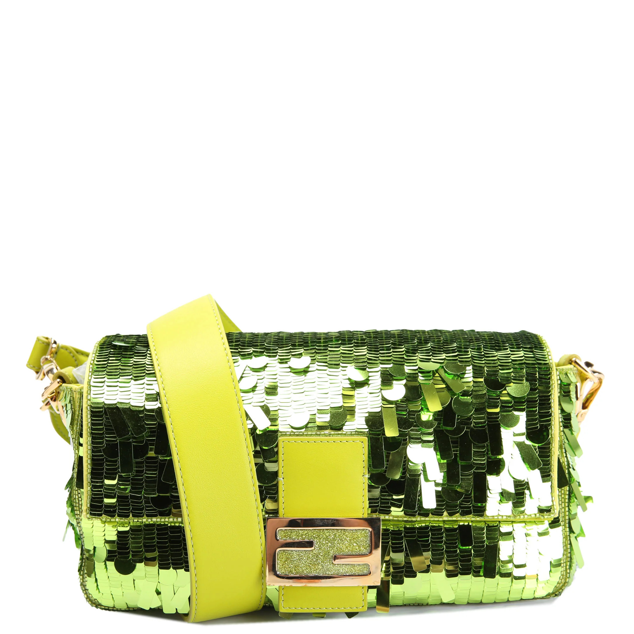 Sex And The City Sequin Paillettes Baguette Green | Keeks Designer Handbags