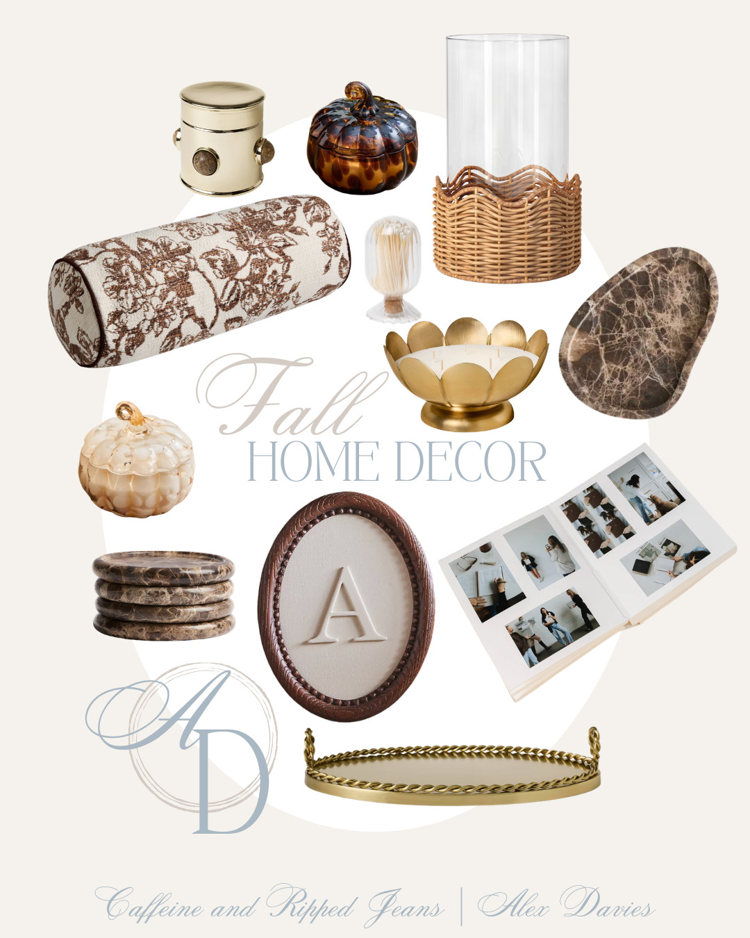// fall home decor // fall decor and accents // neutral home decor for fall // cozy fall decor // cute and cozy fall decor // brass accents // match cloche // tortoise shell pumpkin candles // bolster pillow // neutral coffee table book // coffee table photo book // marble tray // marble coasters // brown marble // affordable fall home decor // affordable home finds for fall // affordable home accents // 

 #LTKxWalmart #LTKSeasonal #LTKHome
